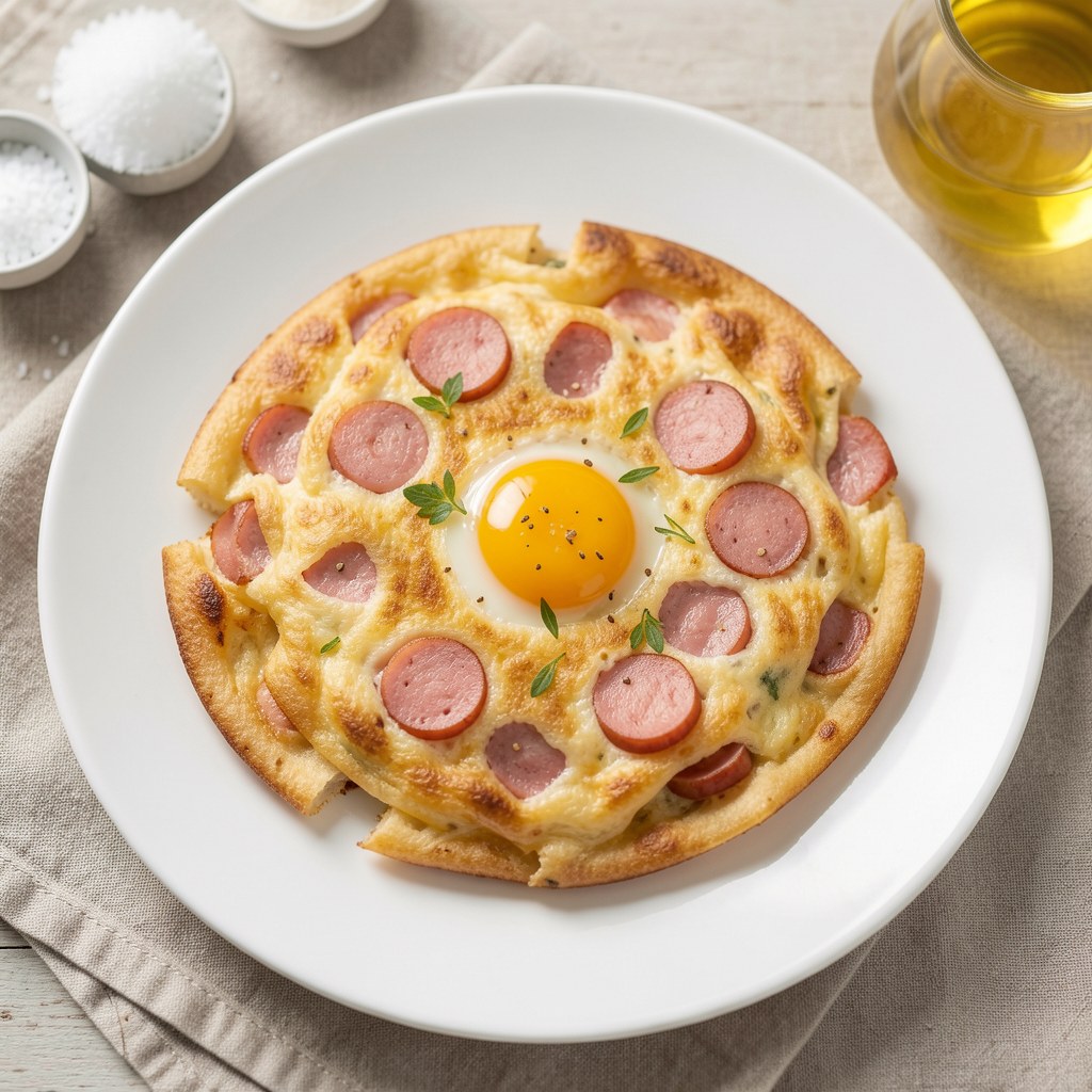 Jajecznica z kiełbasą toruńską