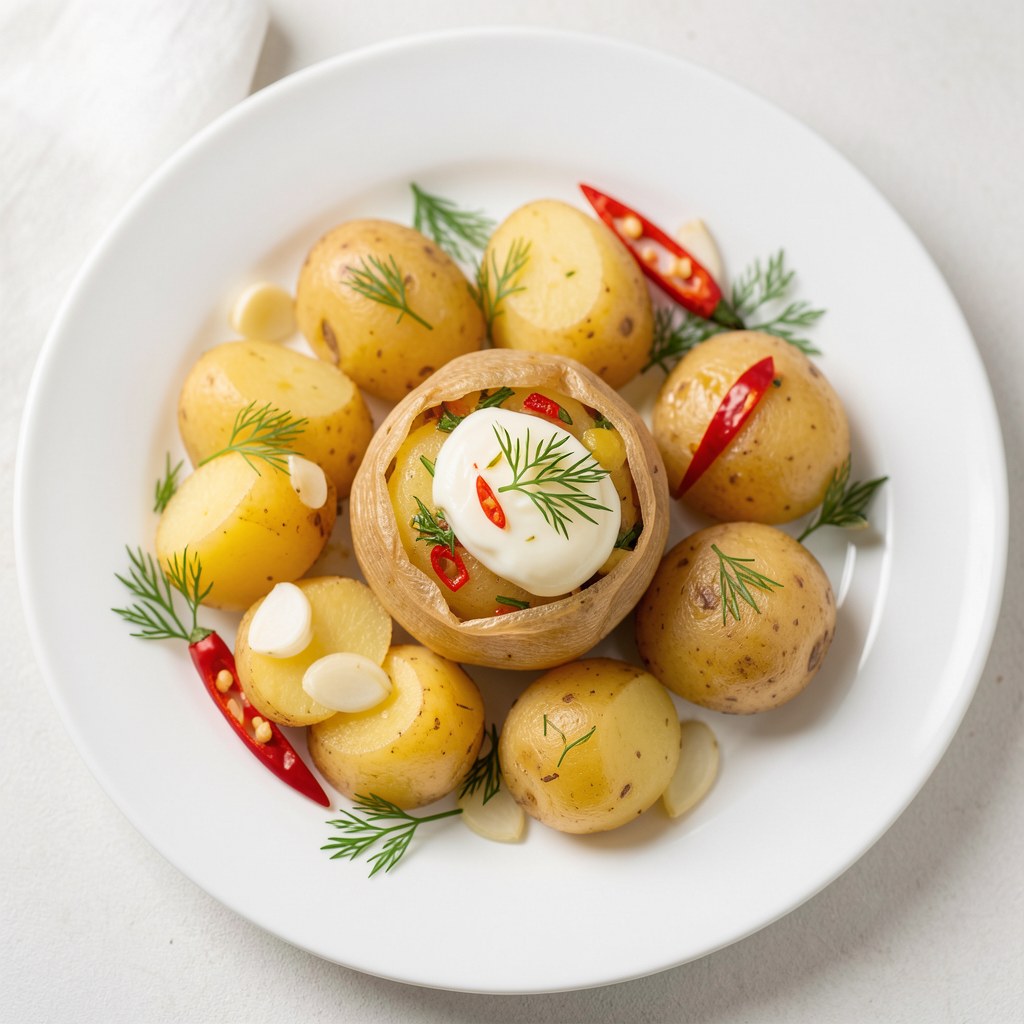 Ziemniaki z masłem czosnkowym z chili