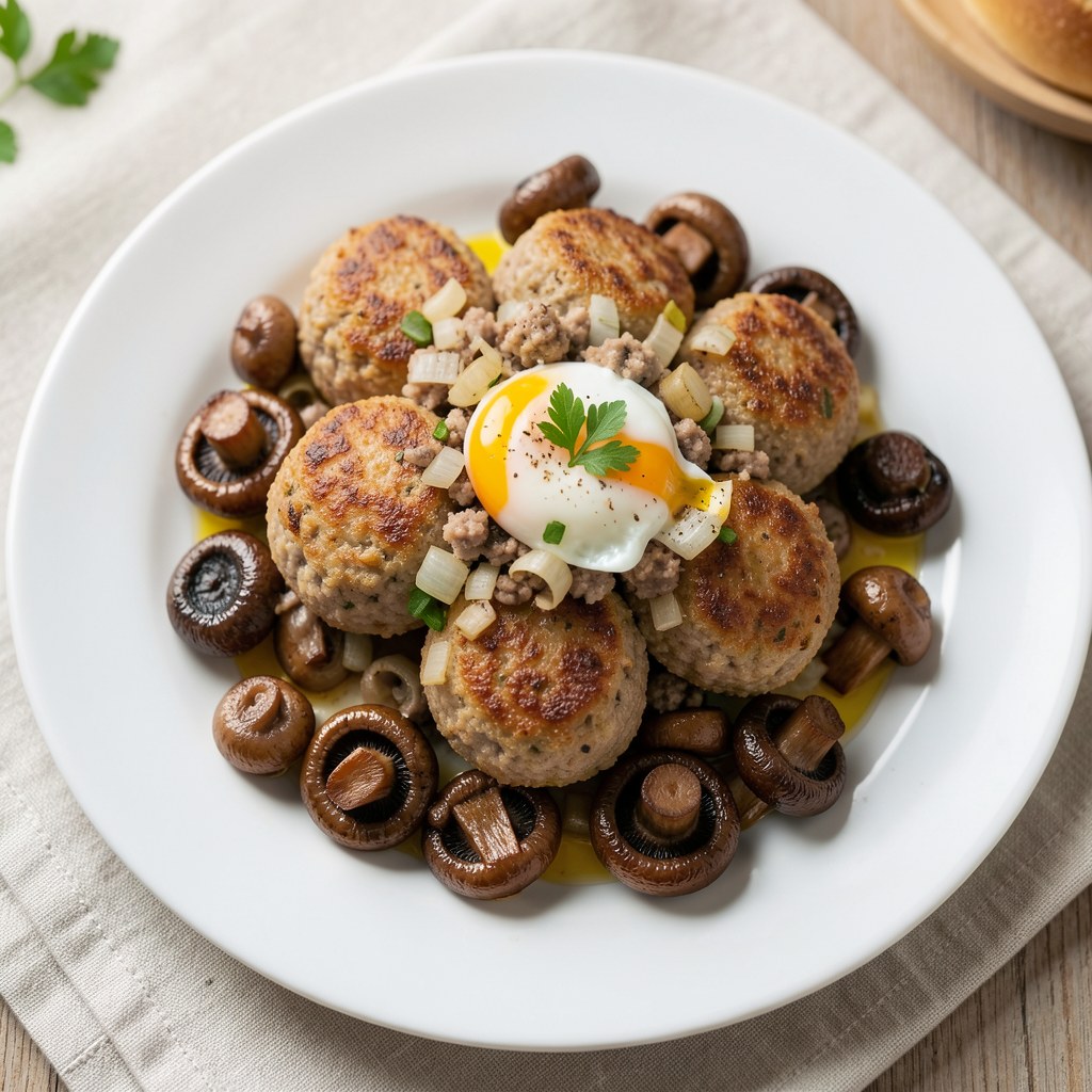 Klopsiki mielone z pieczarkami