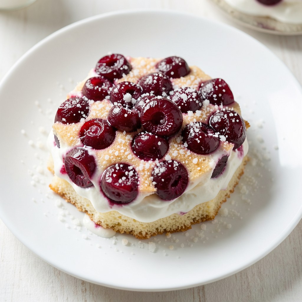 Szybki placek z czereśniami