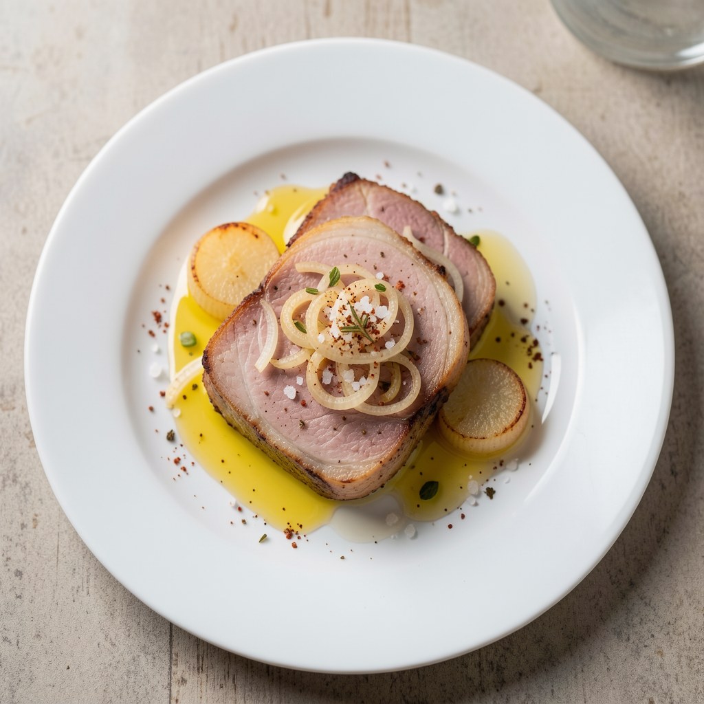 Smażona cebulka na boczku