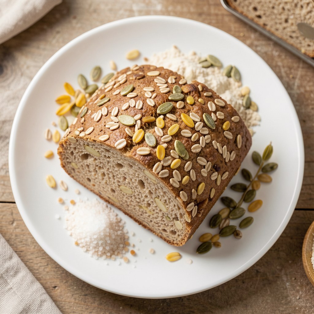 Chleb z otrębami i ziarnami.