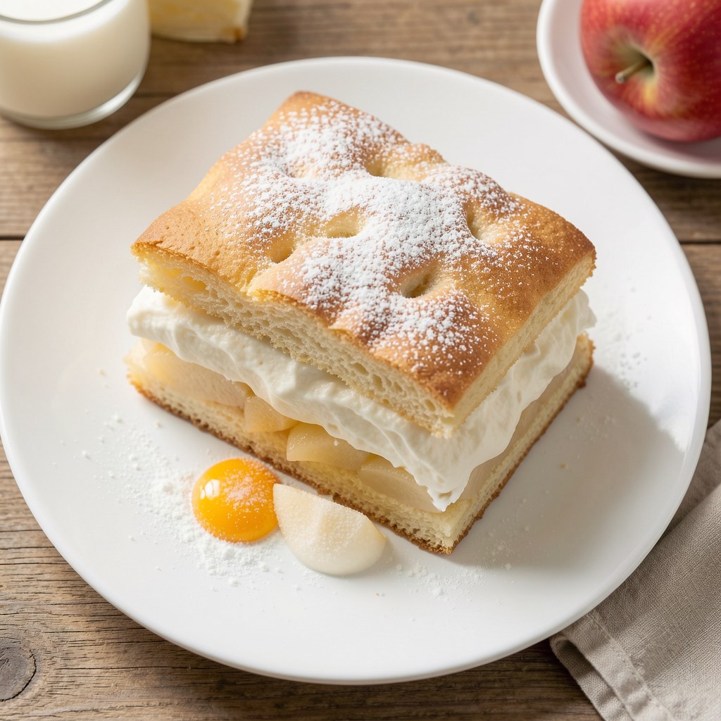 PLACEK Z JABŁKAMI I BUDYNIEM