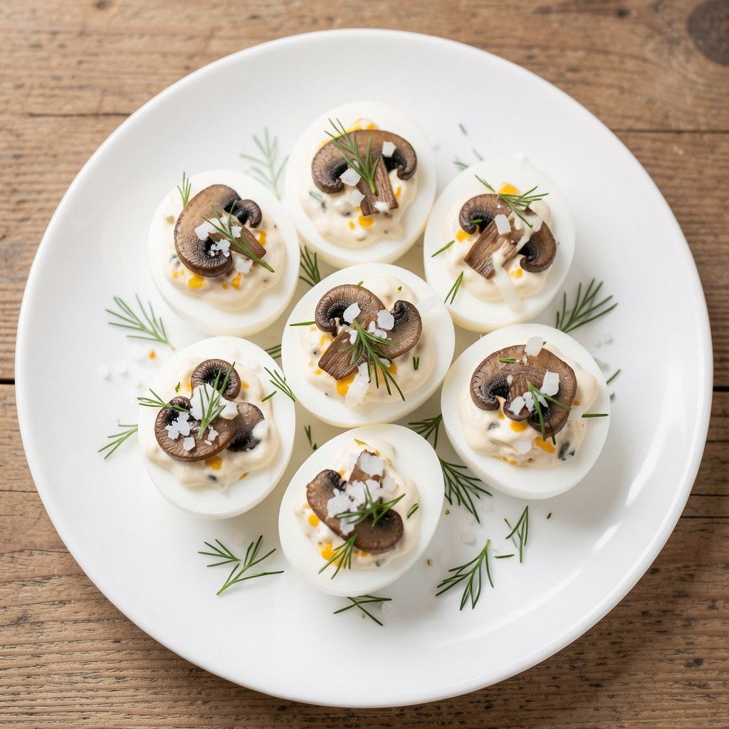 Jajka faszerowane pieczarkami.