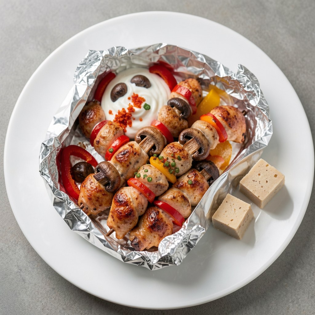 Szaszłyki z piersi kurczaka na grilla.