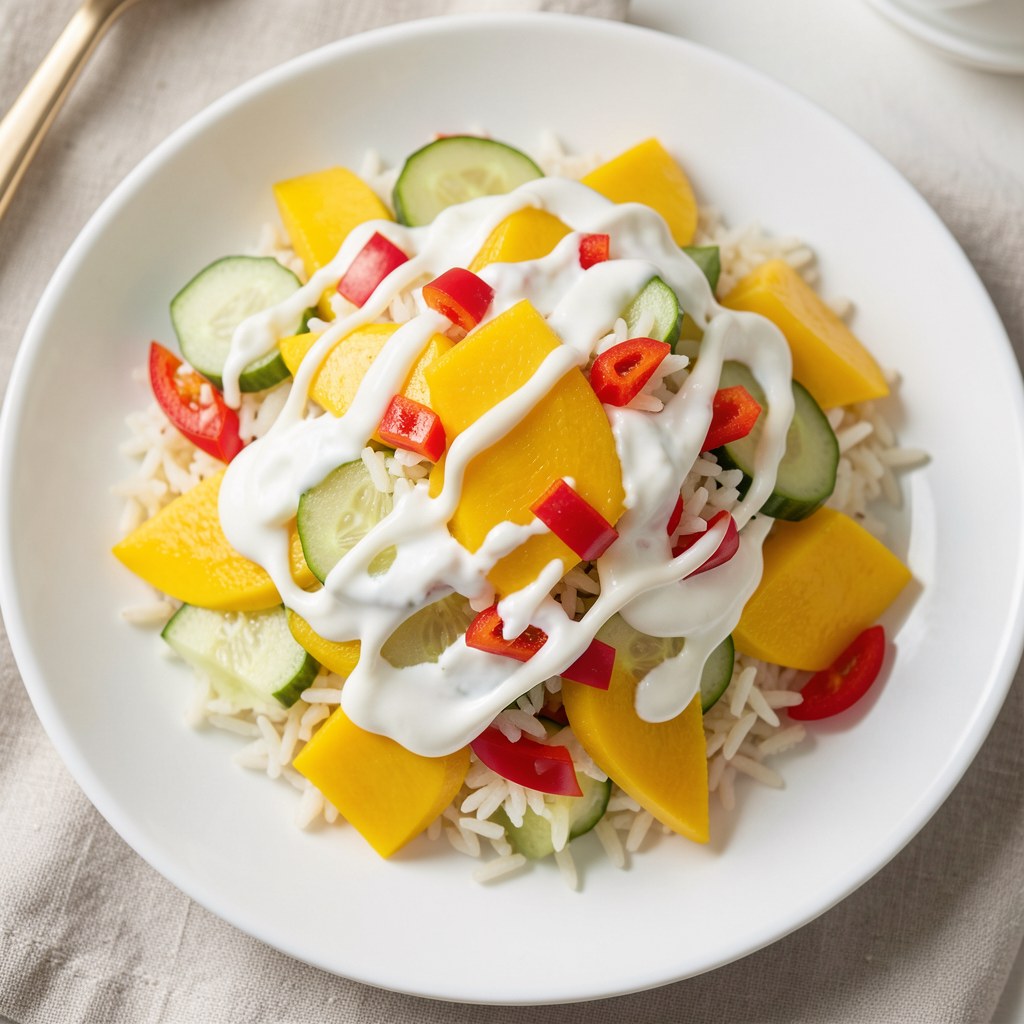 Sałatka z ryżu i mango