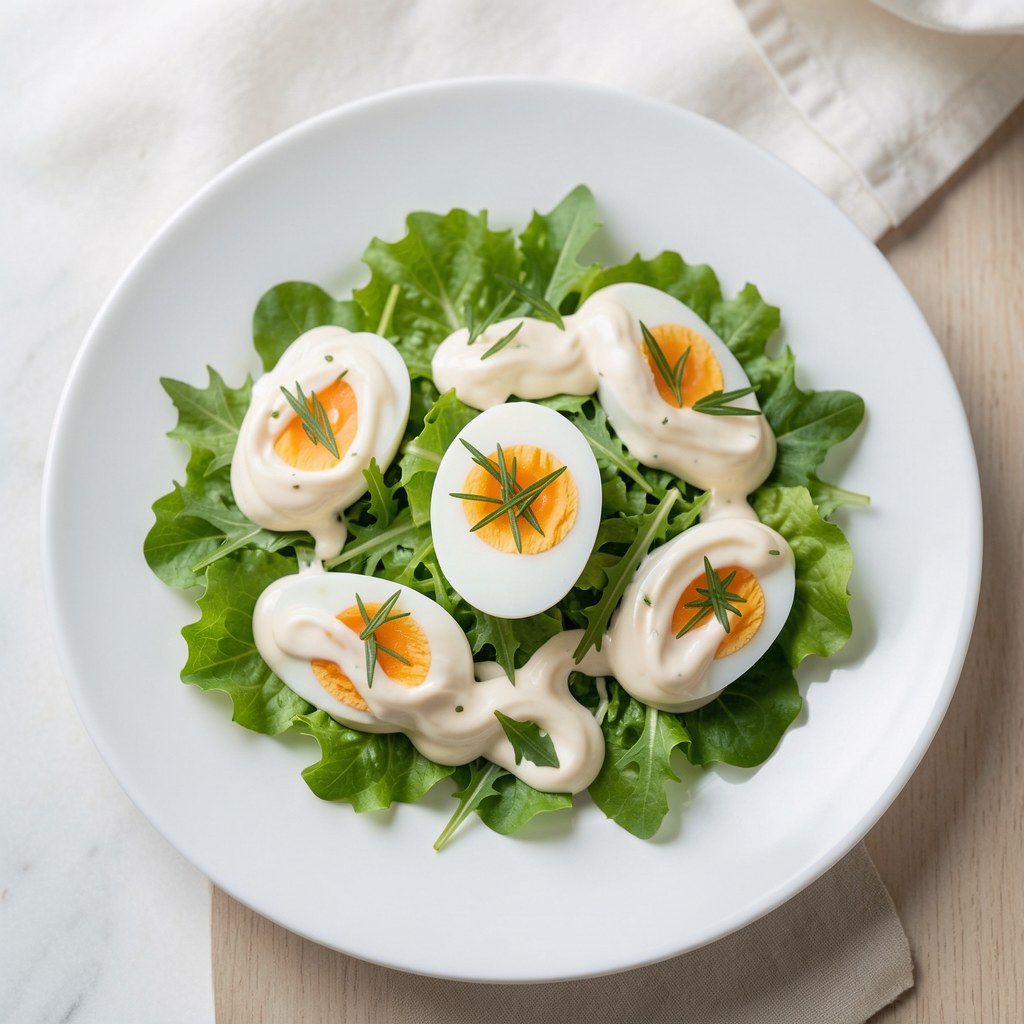 Jajka w majonezie na salacie