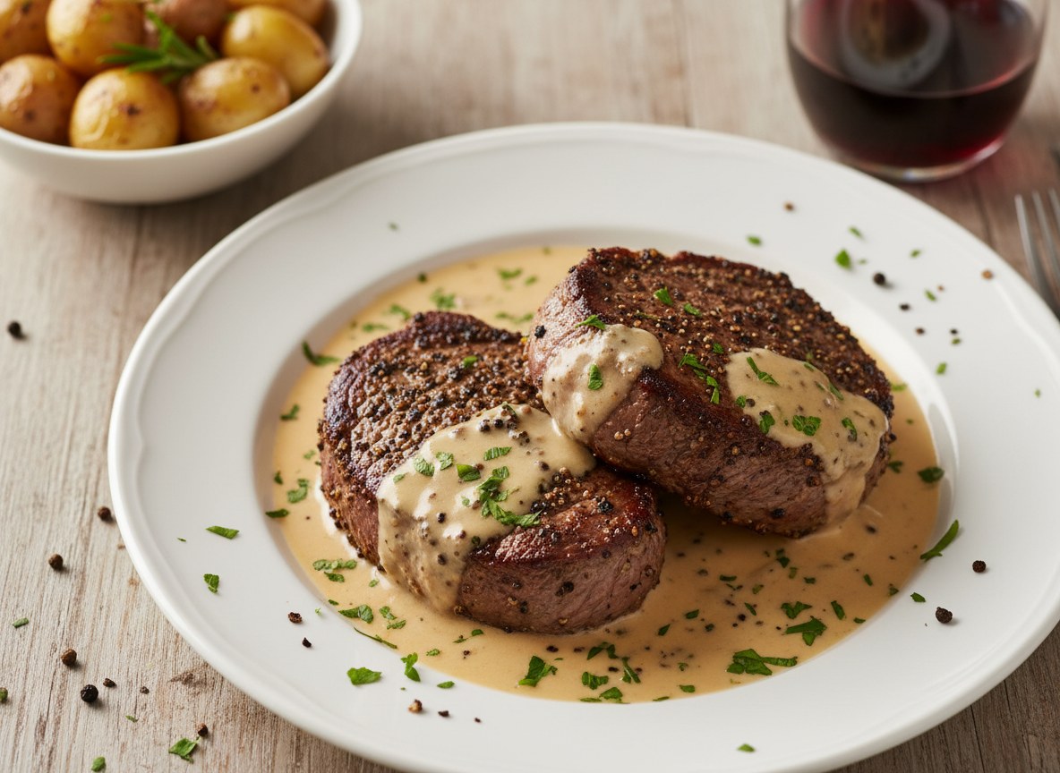 Stek w pieprzu grubo mielonym