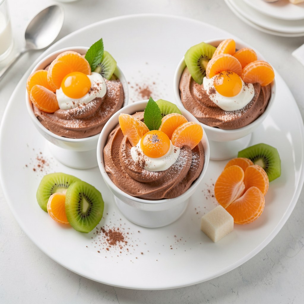 Krem czekoladowy z mandarynkami i kiwi