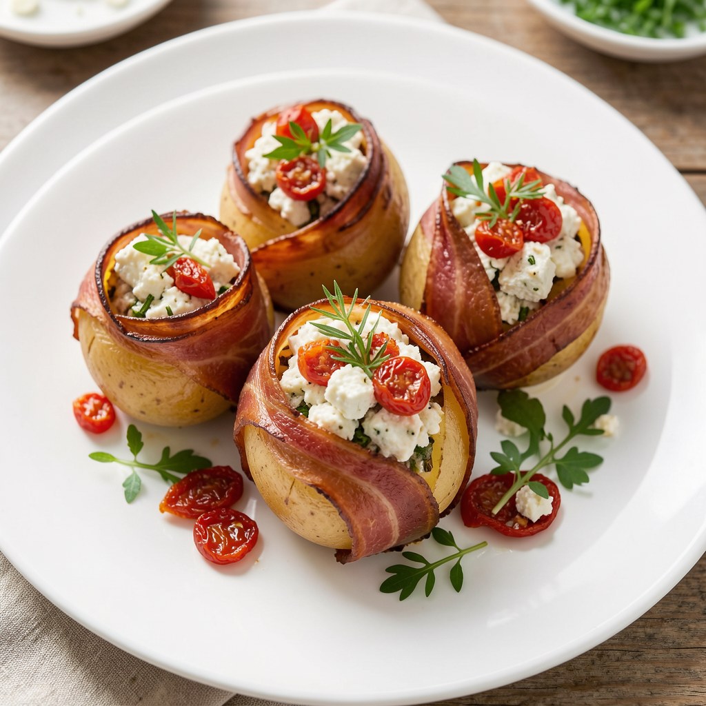 ziemniaki w koszulkach z boczku