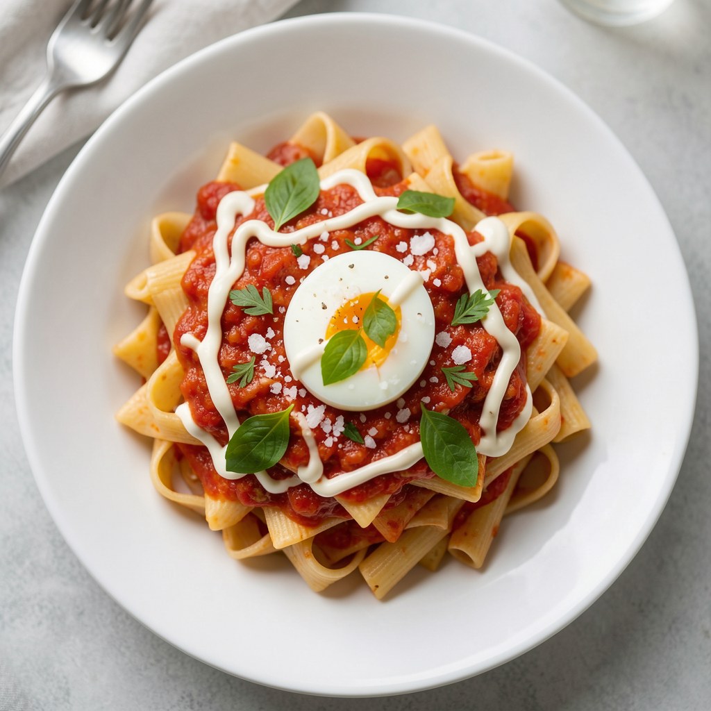 Pasta jajeczna z przecierem pomidorowym