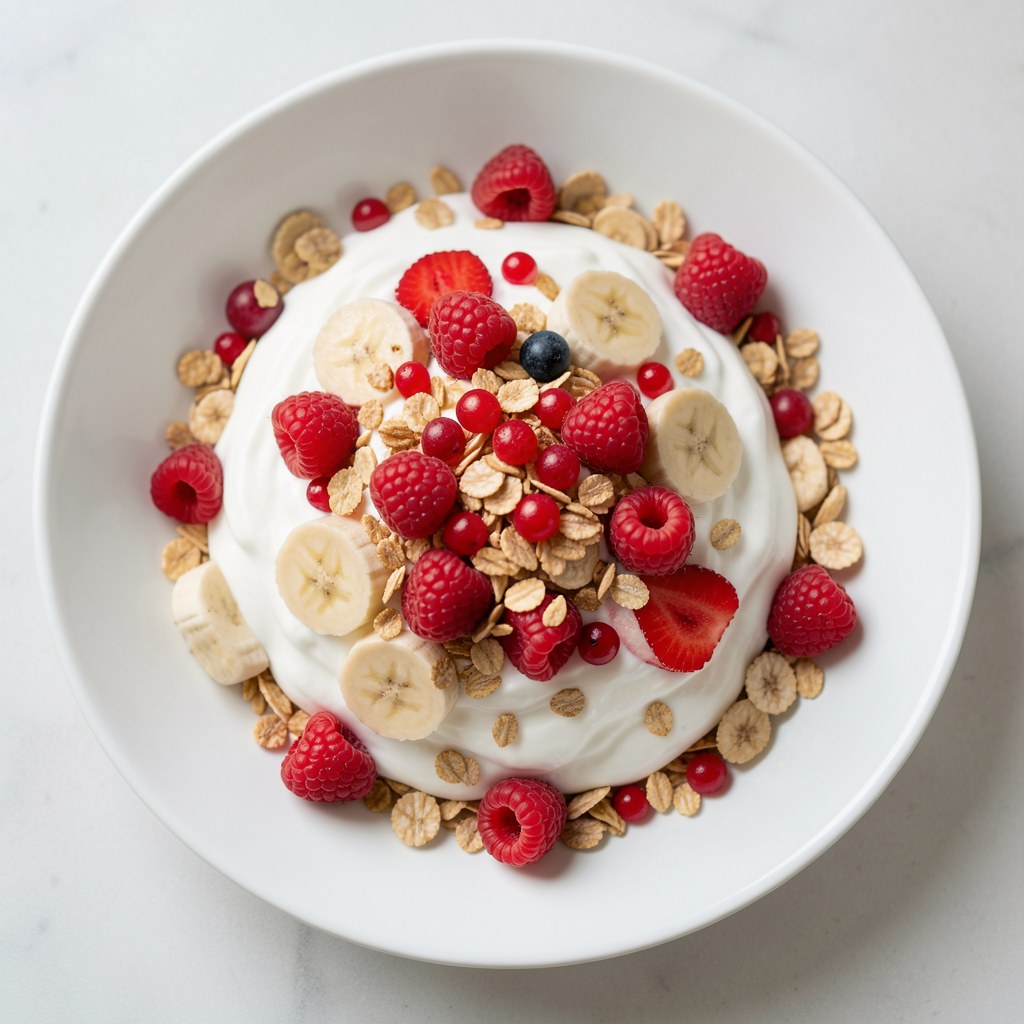 Jogurt z owocami i musli