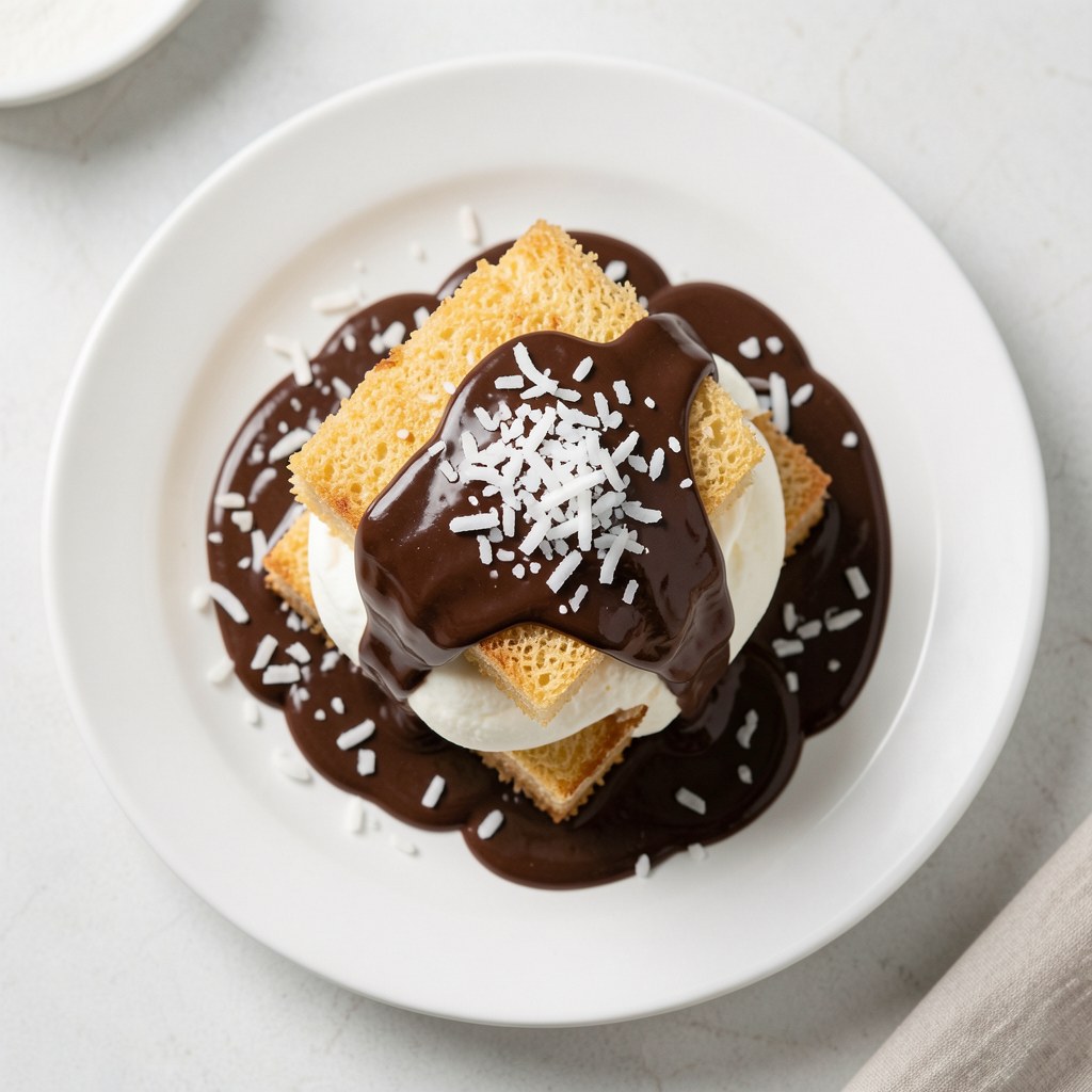 Beza kokosowa z polewą czekoladową