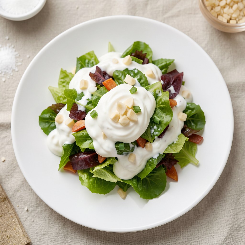 Sałata ze śmieetaną i czosnkiem