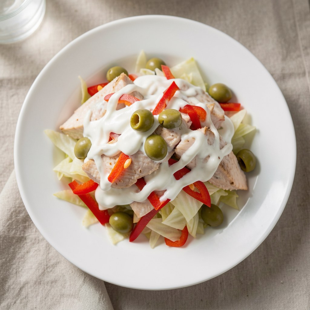 Salatka z tuńczykiem i oliwkami