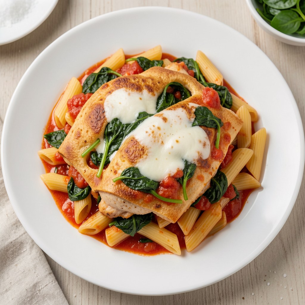 Zapiekanka z kurczakiem i szpinakiem