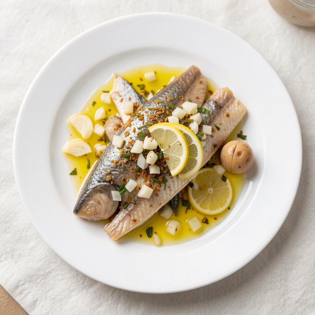 Śledzie w oleju i ziołach