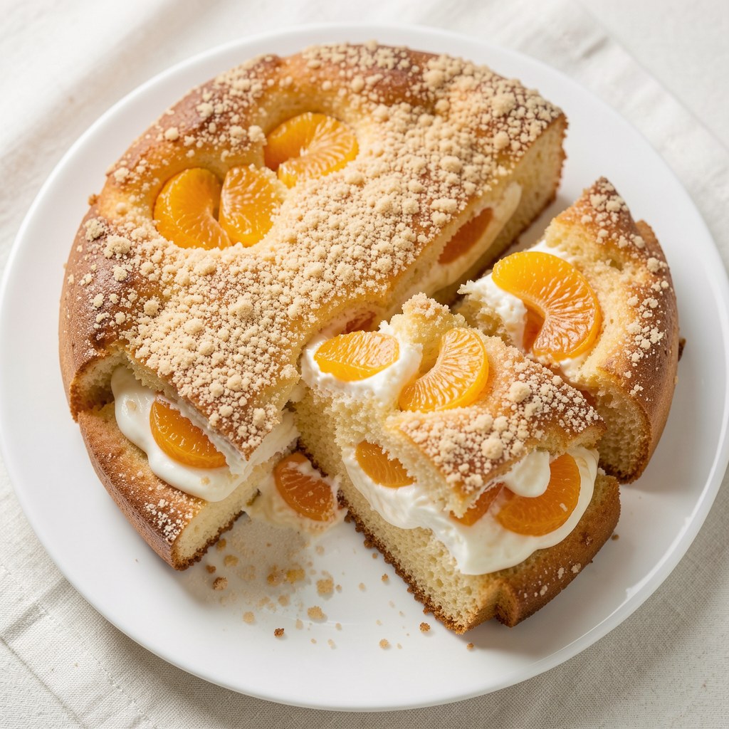 Ciasto grożdżowe z serkiem waniliowym i owocami.