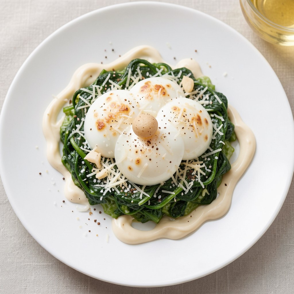 Jajka ze szpinakiem