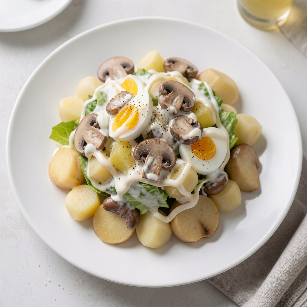 Sałatka z pieczarek i bobu