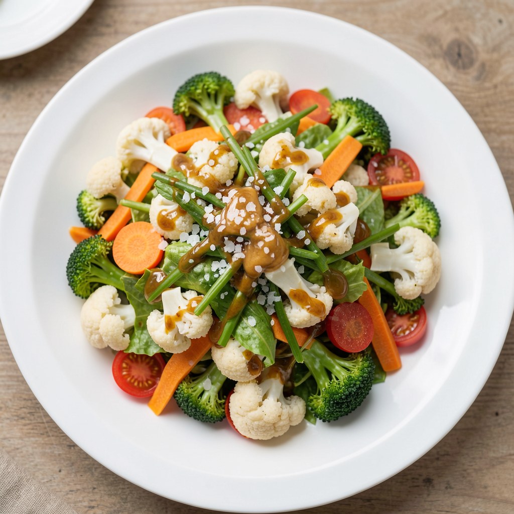 Kolorowa sałatka z sosem miodowym