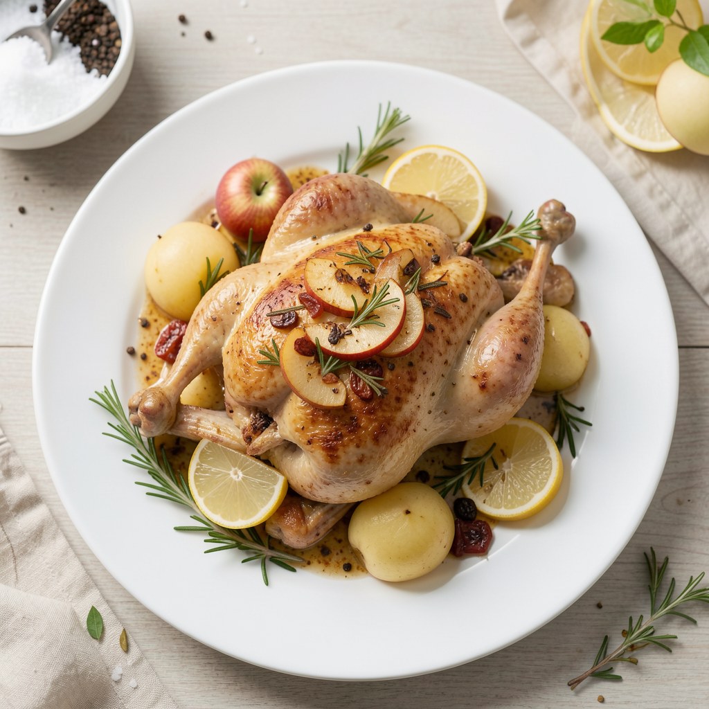 Kaczka z jabłkami i żurawina