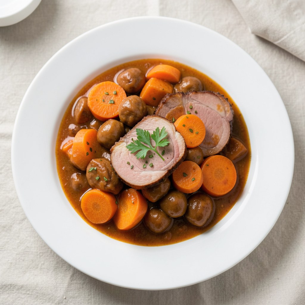 Gulasz z szynki z marchewką