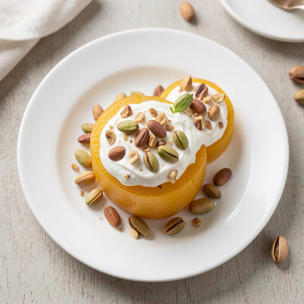 Brzoskwinia faszerowana białym serem z orzechami