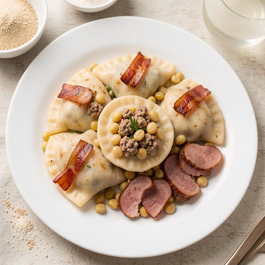 Pierogi fasolowo-mięsne