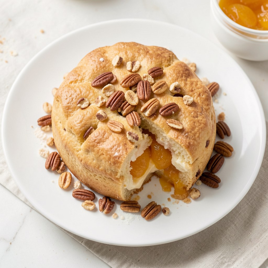 Szarlotka z żurawina i orzechami pekan.