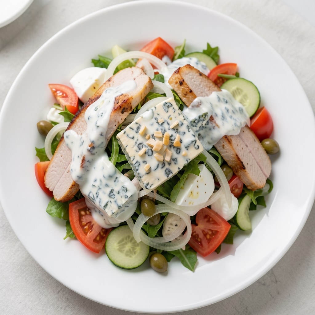 Sałatka z błękitnym serem pleśniowym