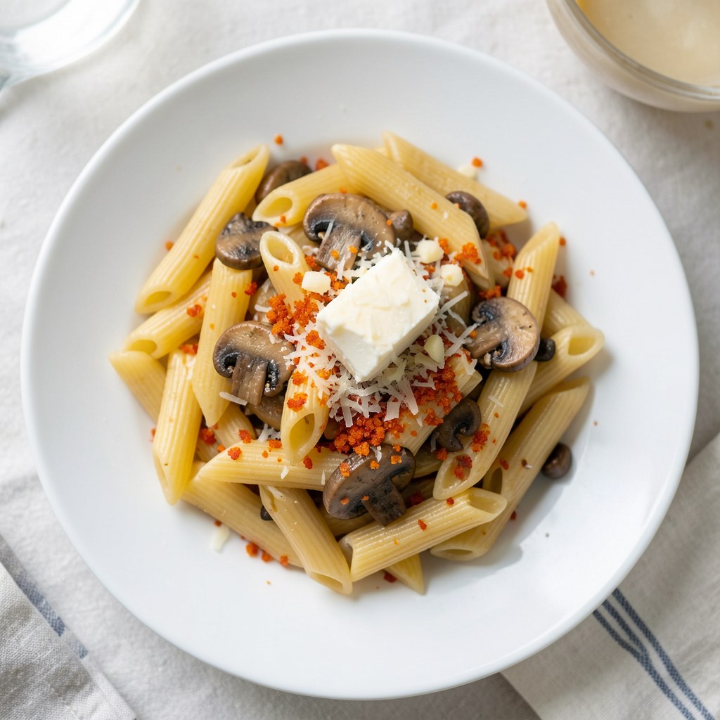 Penne z grzybami i parmezanem