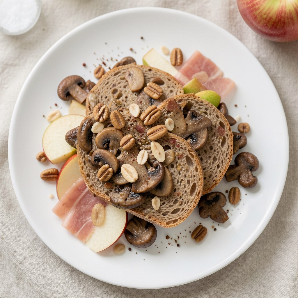 Smalec domowy z grzybami i orzechami