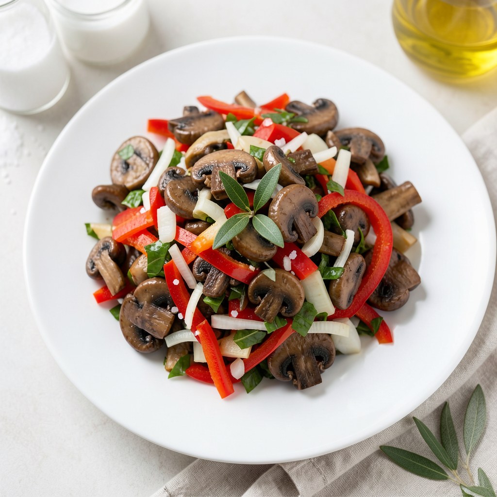Marynowana sałatka z pieczarkami i papryki