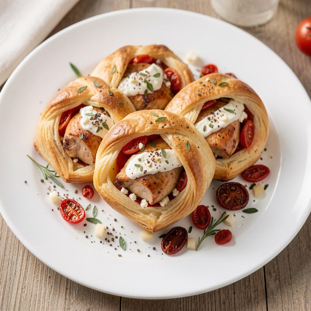 Faszerowane piersi kurczaka w cieście francuskim