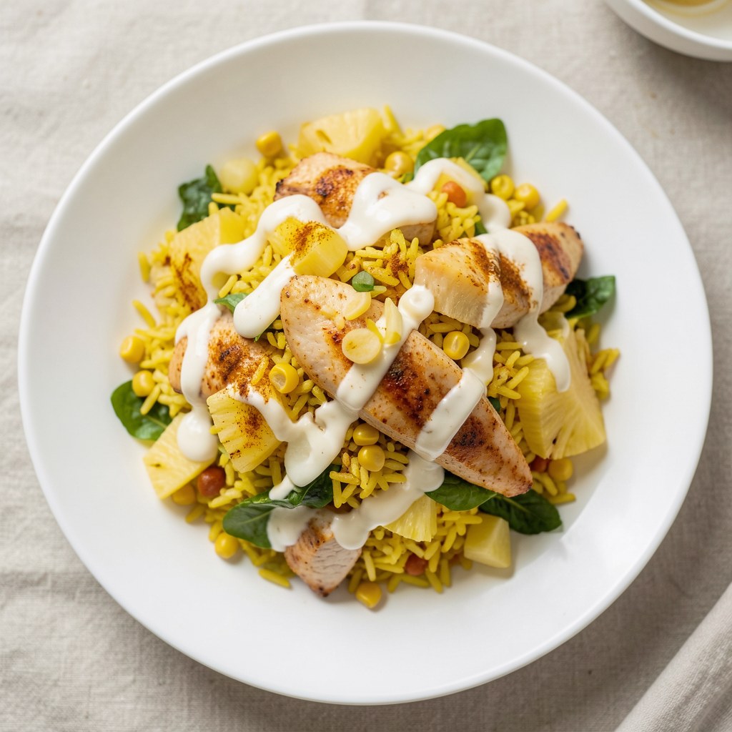 żółta sałatka z ryżem