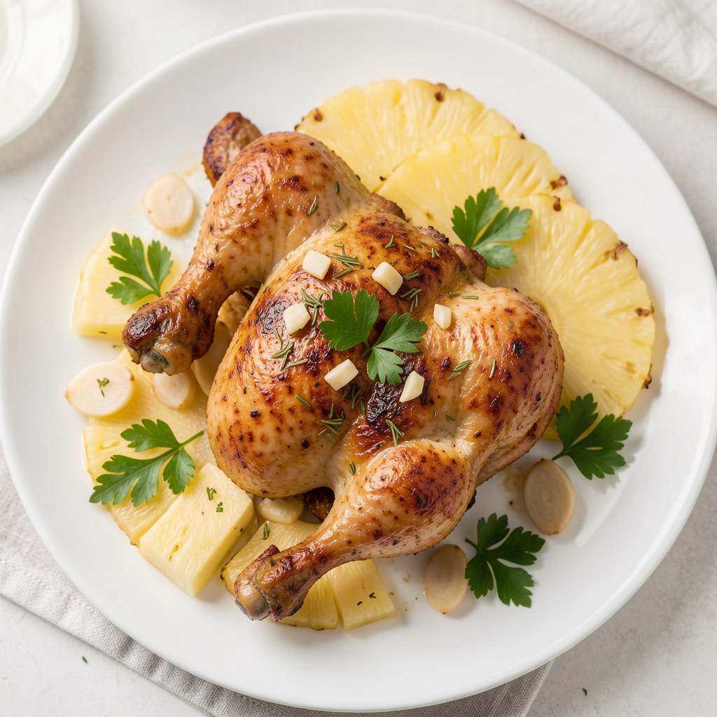 Pieczony kurczak z ananasem