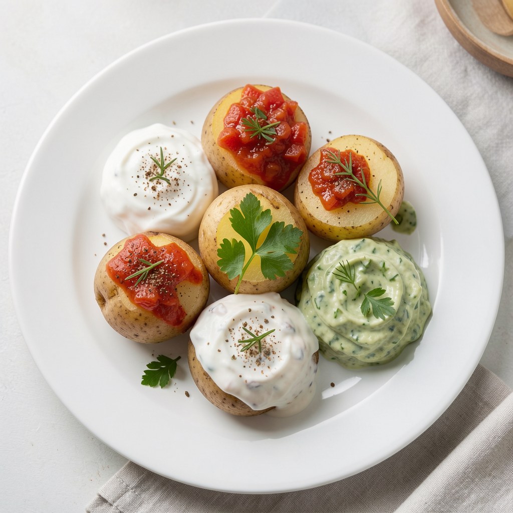 Młode ziemniaki z dipami