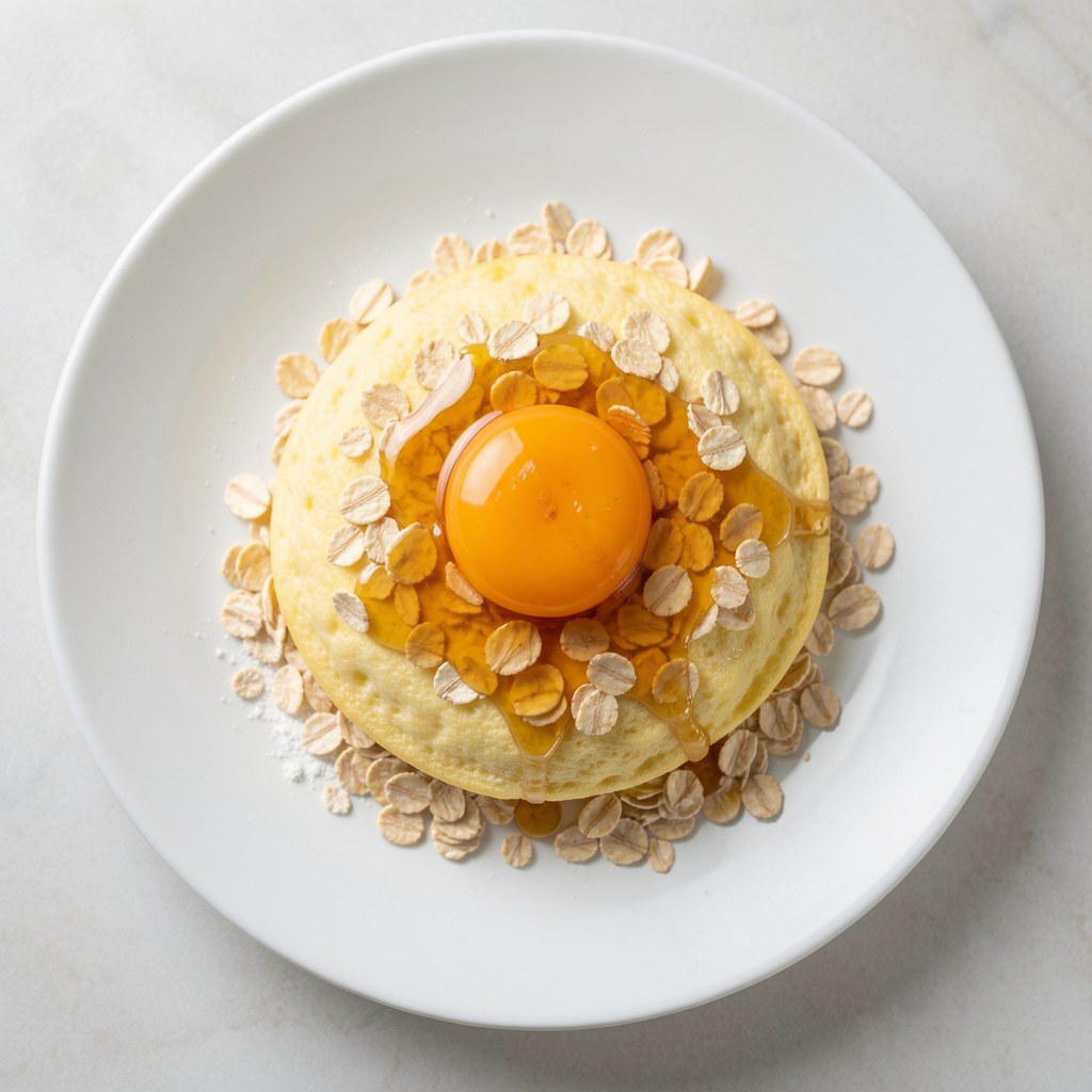 Omlet z płatkami owsianymi i miodem