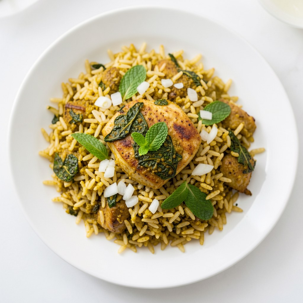 Mintaj z ryżem curry