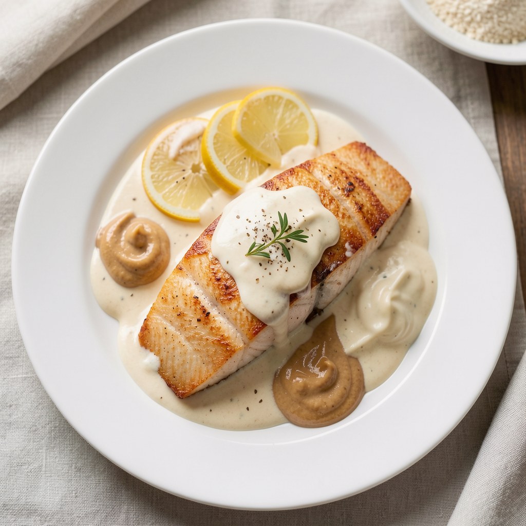 Filet z pstrąga w sosie musztardowym