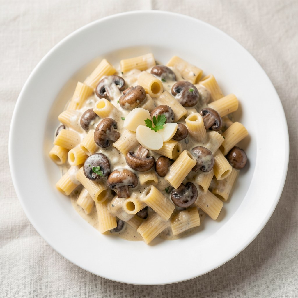 Makaron z pieczarkami