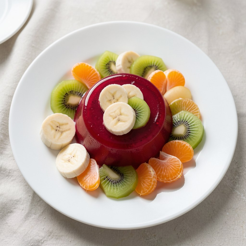 Galaretka z czerwonej porzeczki z owocami