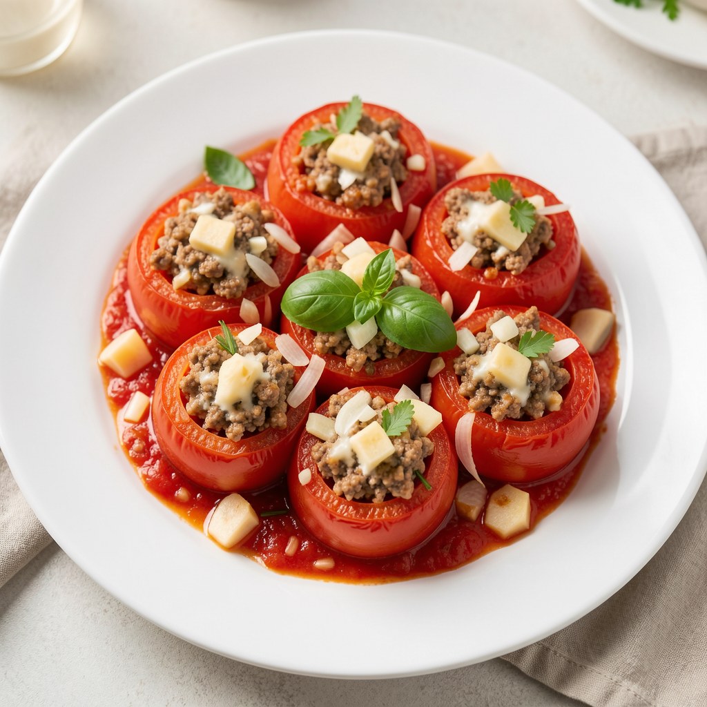 Pomidory zapiekane z mięsem