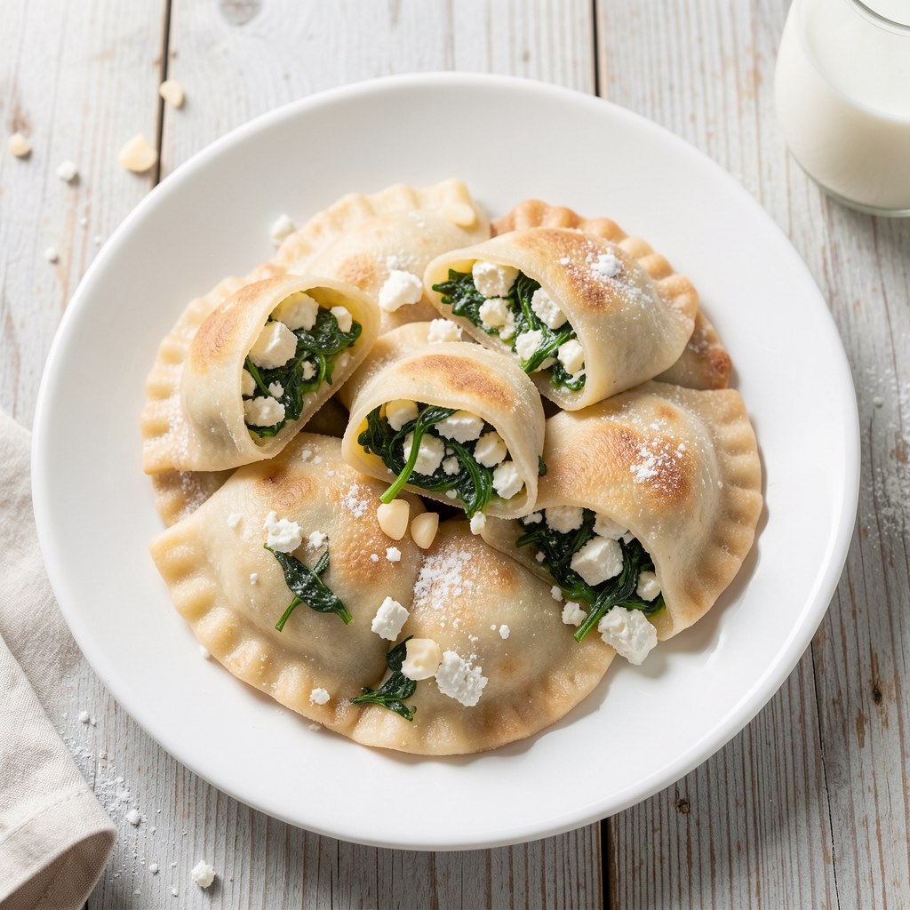 PIerogi z szpinakiem