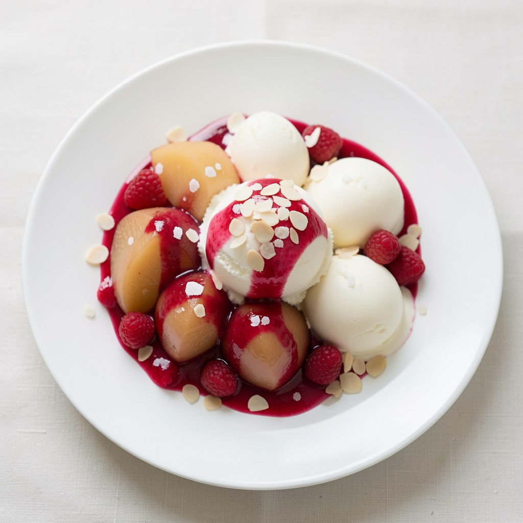 Deser lodowy z brzoskwiniami