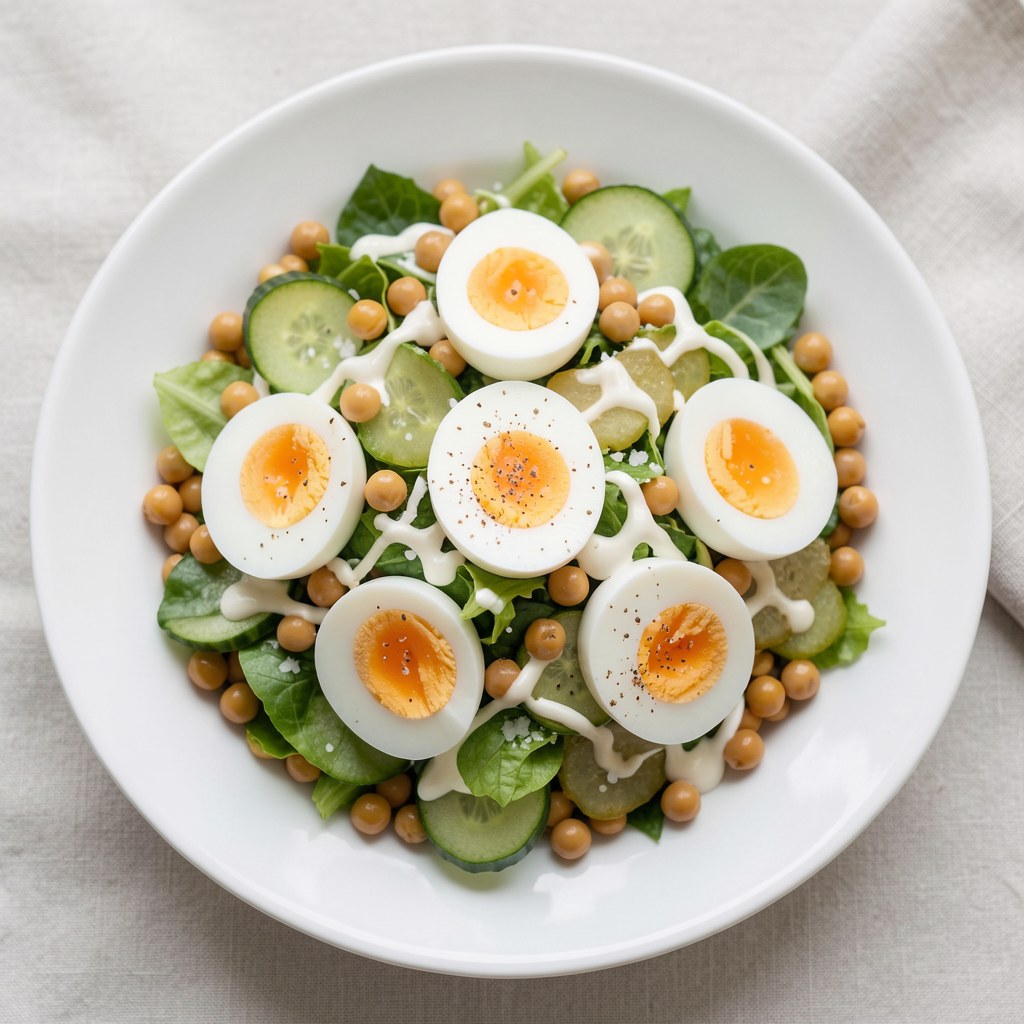 Jajka na groszku - prosta sałatka