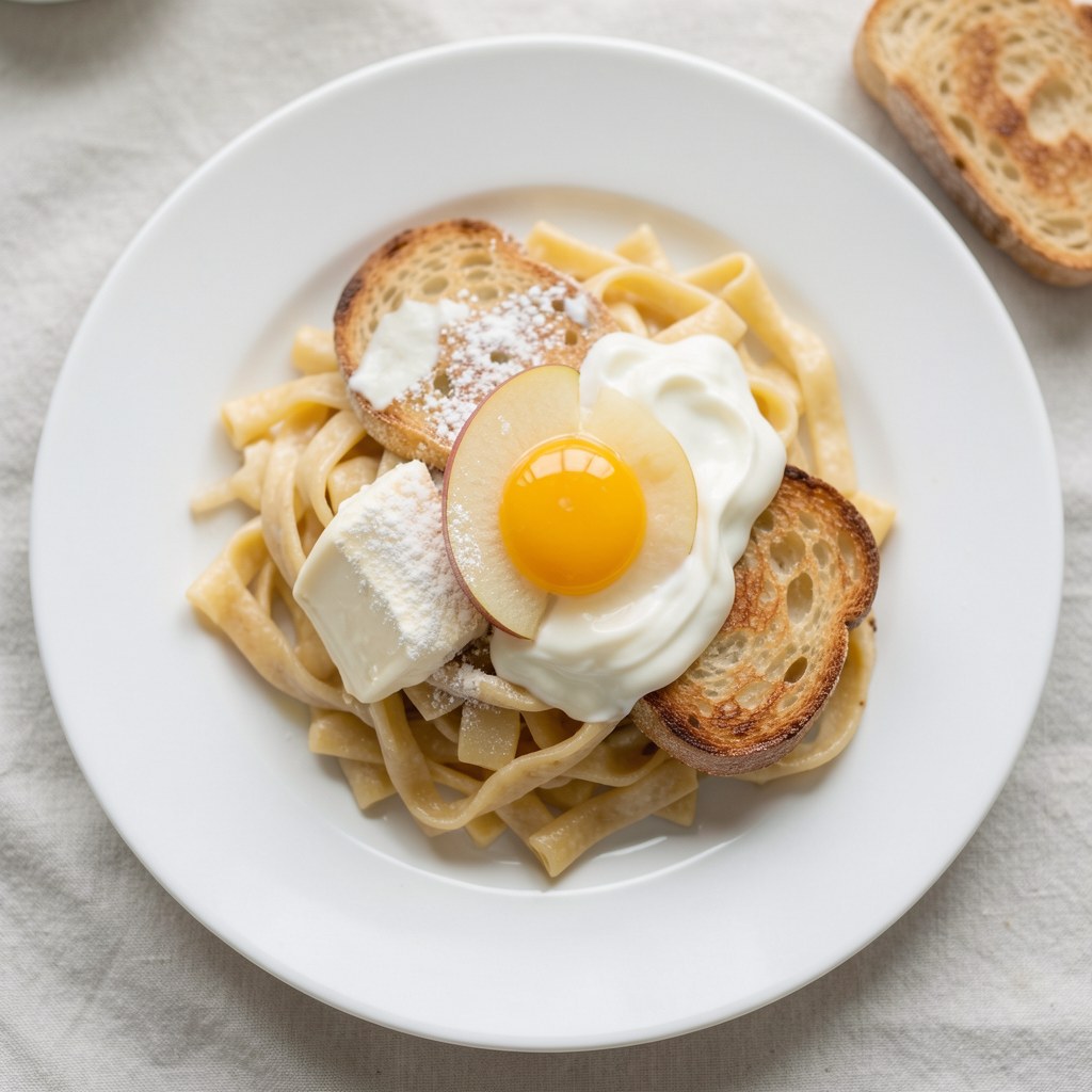 Kluski kładzione z jabłkiem