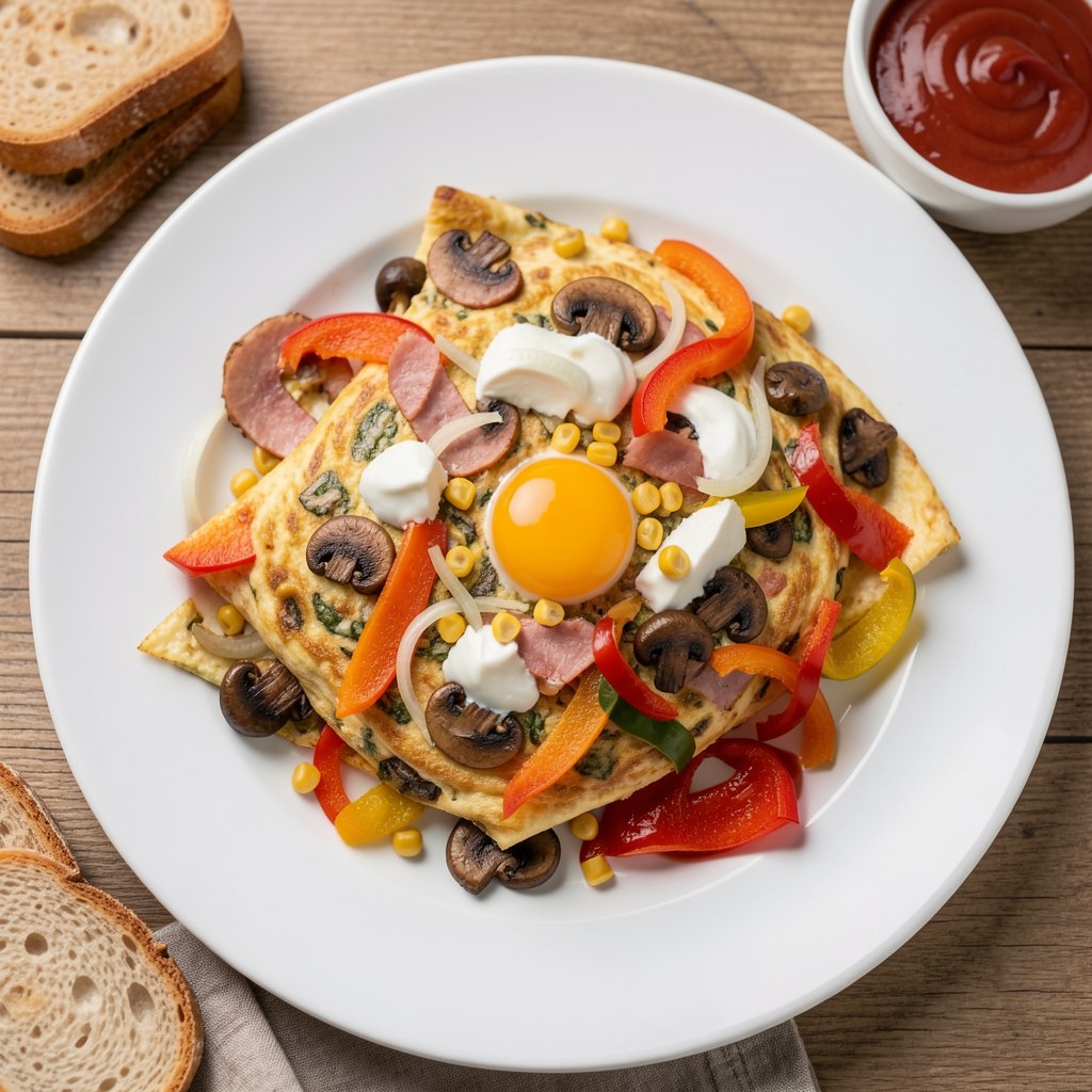 Jajecznica z pieczarkami