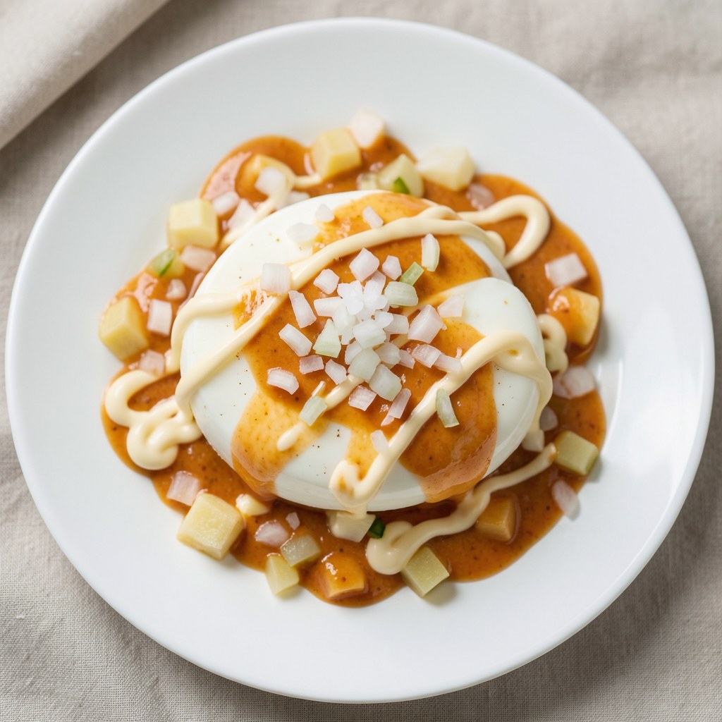 Jajko na twardo w sosie "amerykańskim"